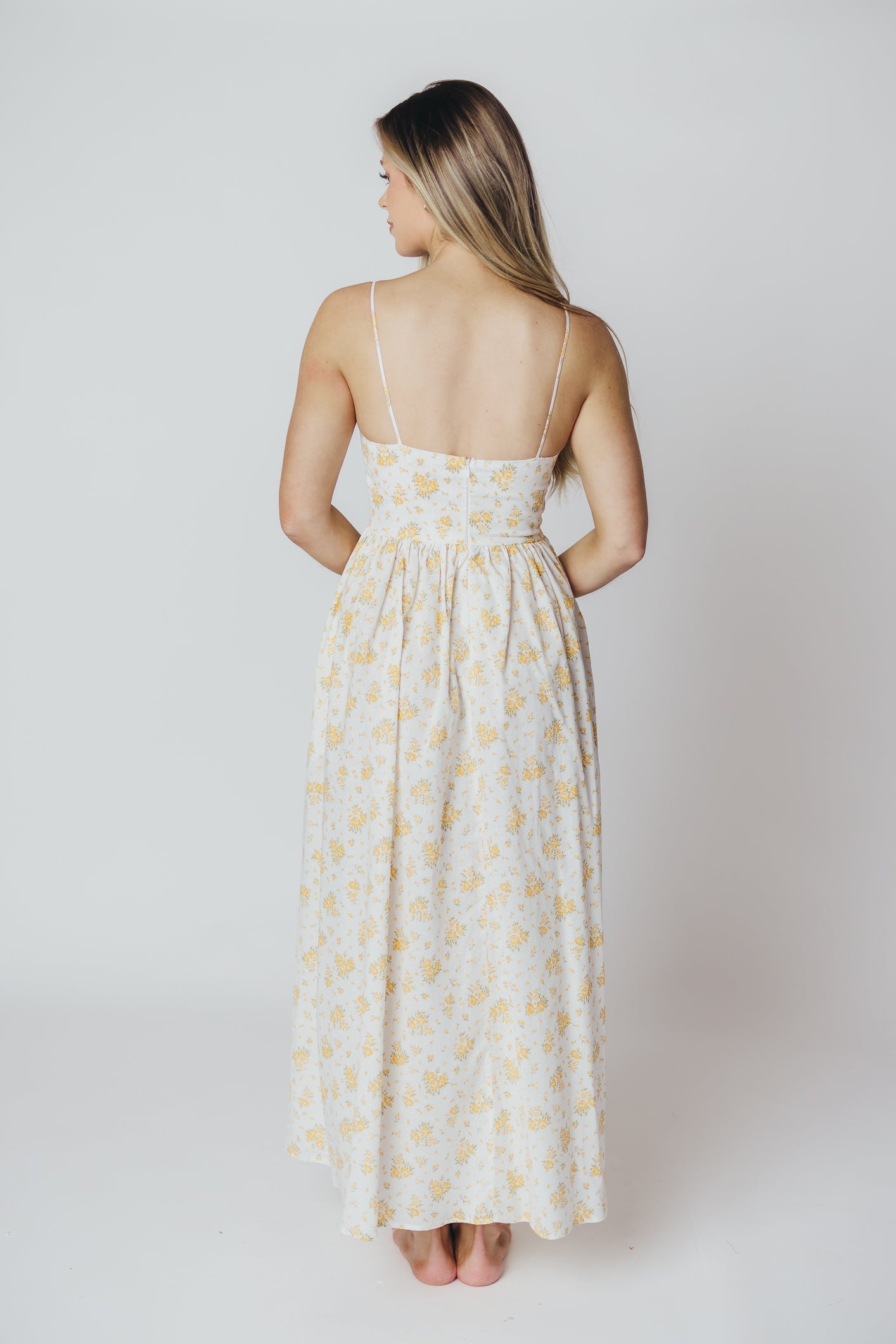 Diane Maxi Dress in White Marigold