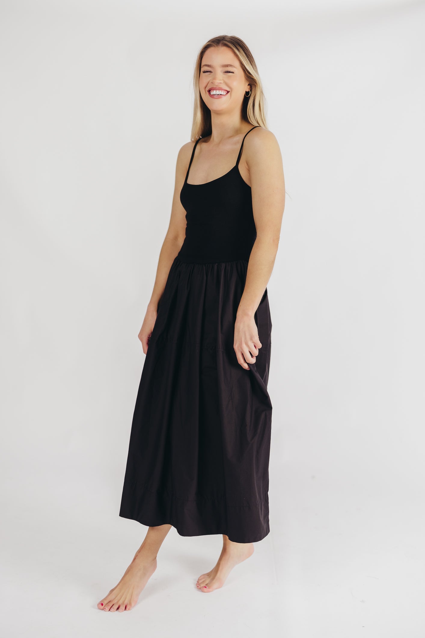 Emily Midi Dress in Black