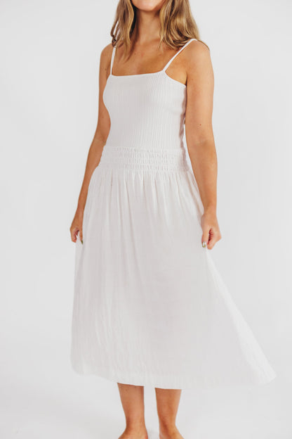 Nadia Knit Tank Maxi Dress in Off-White