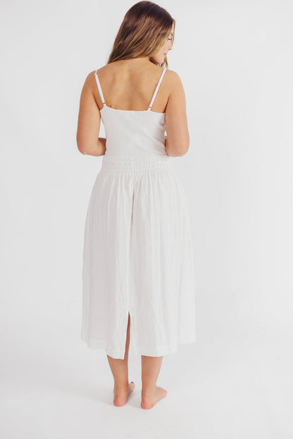 Nadia Knit Tank Maxi Dress in Off-White