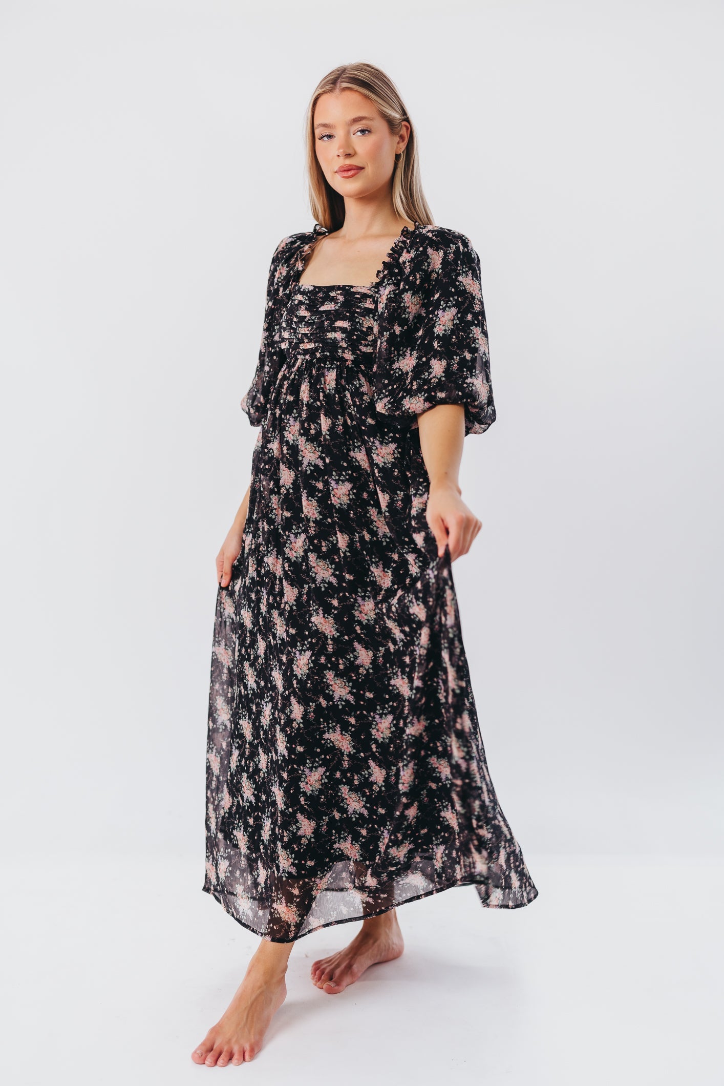 Melody Maxi Dress in Black - Bump Friendly & Inclusive Sizing (S-3XL)