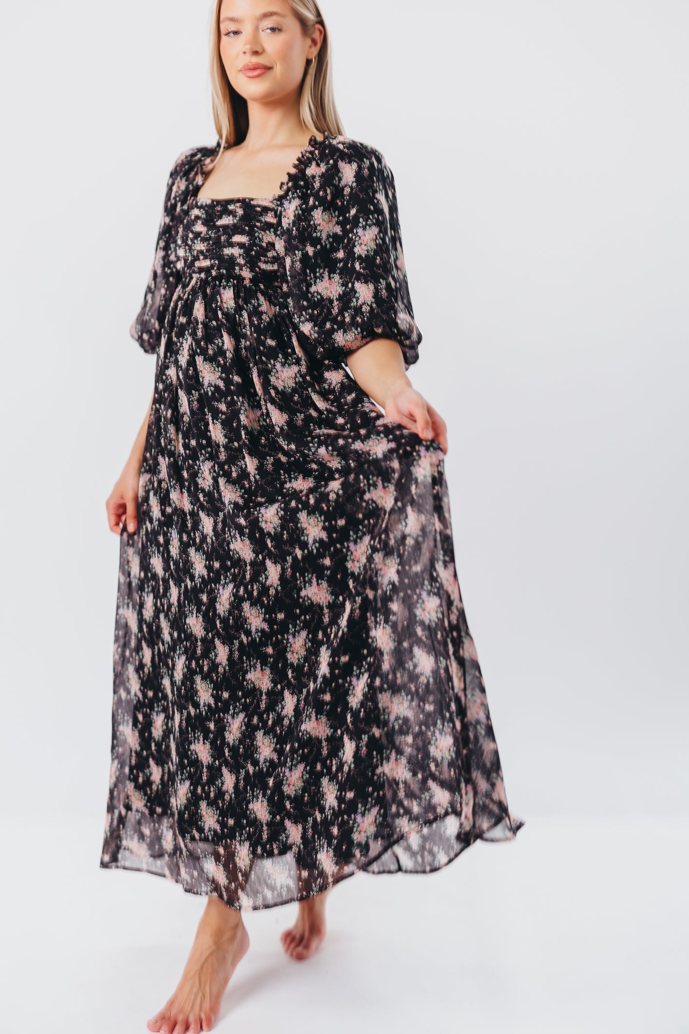 Melody Maxi Dress in Black - Bump Friendly & Inclusive Sizing (S-3XL)