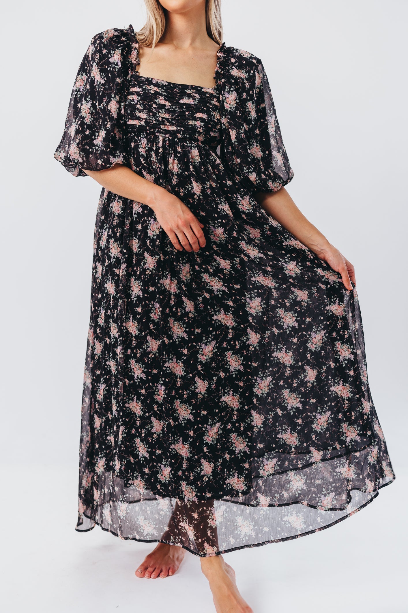 Melody Maxi Dress in Black - Bump Friendly & Inclusive Sizing (S-3XL)