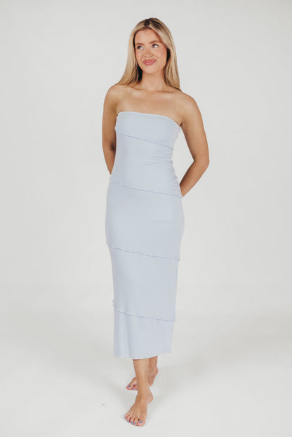 Mira Strapless Maxi Dress in Light Blue