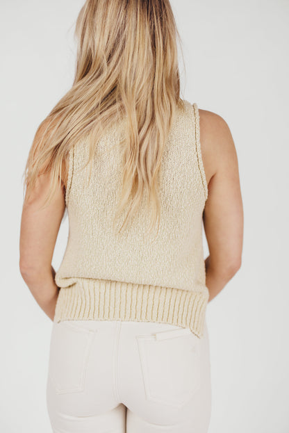 Nora Chunky Knitted Tank in Beige