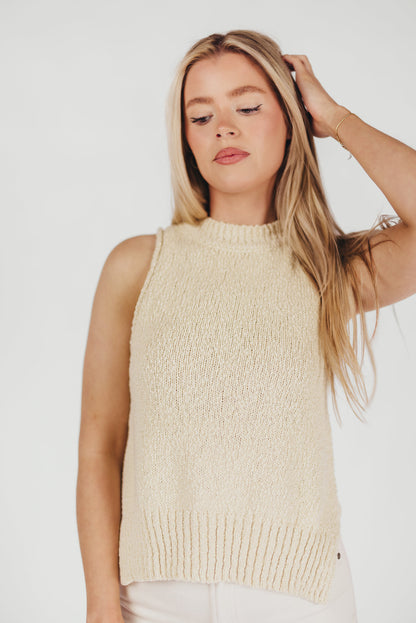 Nora Chunky Knitted Tank in Beige