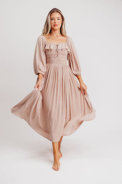 Geri Coastal Maxi Dress in Ecru