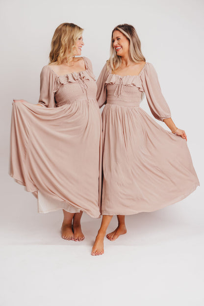 Geri Coastal Maxi Dress in Ecru