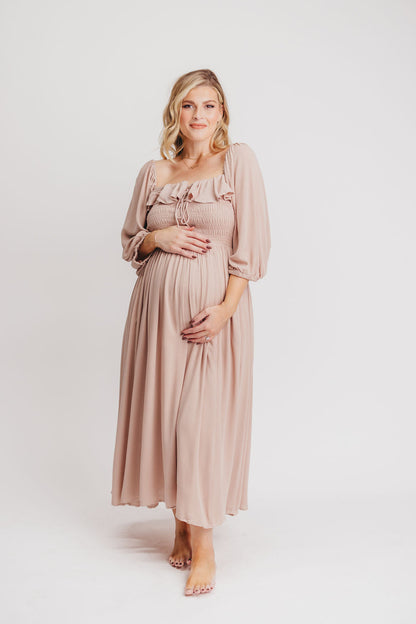 Geri Coastal Maxi Dress in Ecru