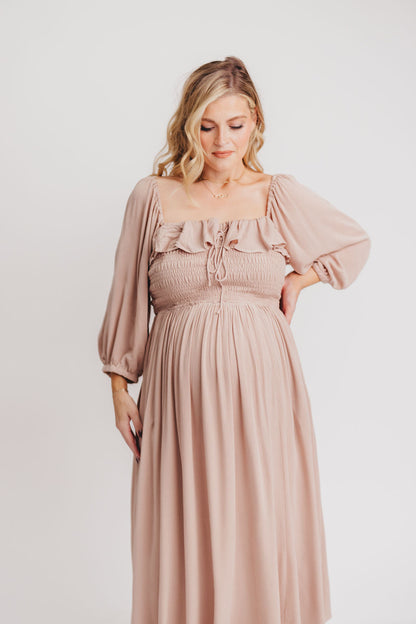 Geri Coastal Maxi Dress in Ecru