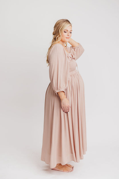 Geri Coastal Maxi Dress in Ecru