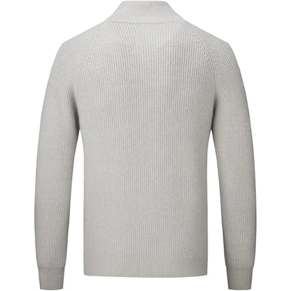 Men's warmer zip-up ribbed knit sweater - men