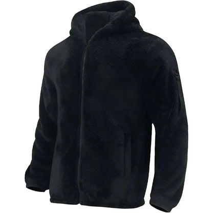 Men’s sherpa fleece jacket warm cosy zip-up – men