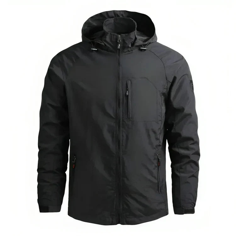 Men's outdoor softshell jacket with hood – weatherproof & flexible