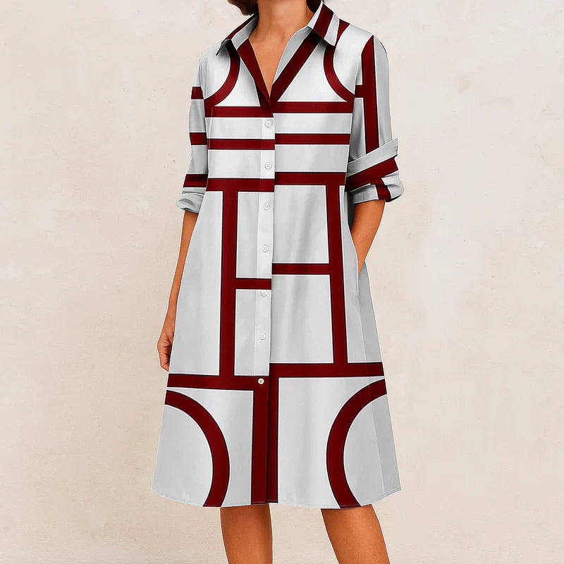 Chelsea chic button-up dress midi – women