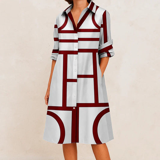 Chelsea chic button-up dress midi – women