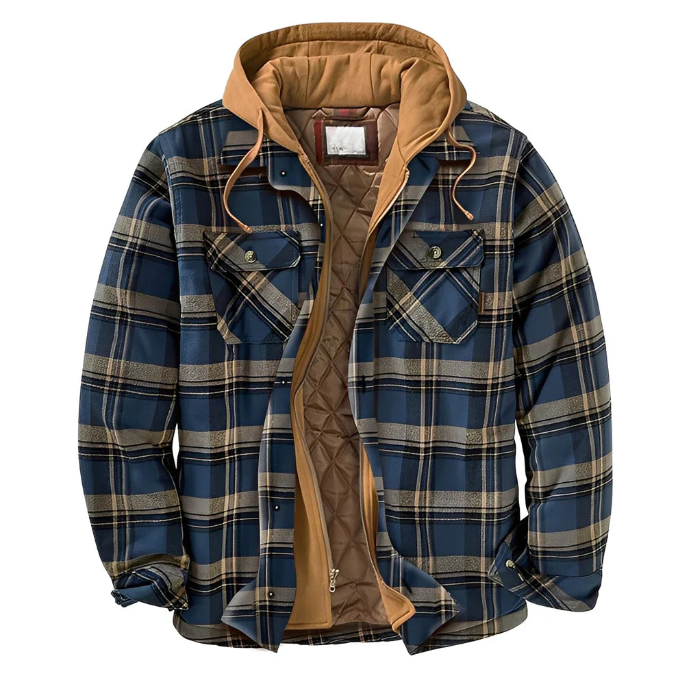 Flynn classic checked hooded jacket – men