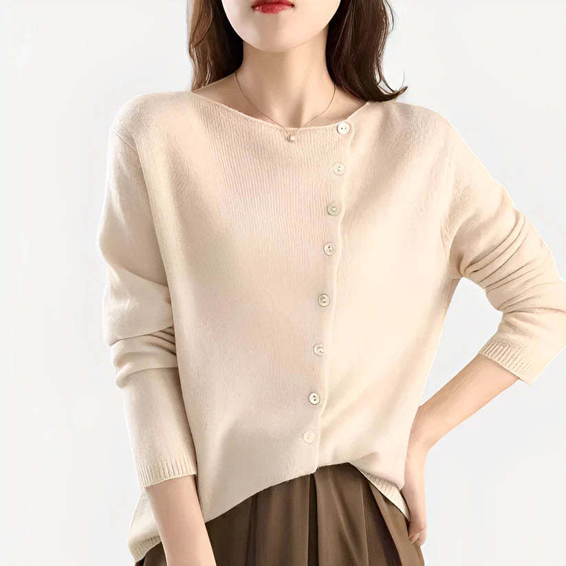 Daria stylish warm single-breasted knit cardigan – women