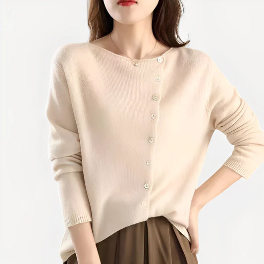 Daria stylish warm single-breasted knit cardigan – women
