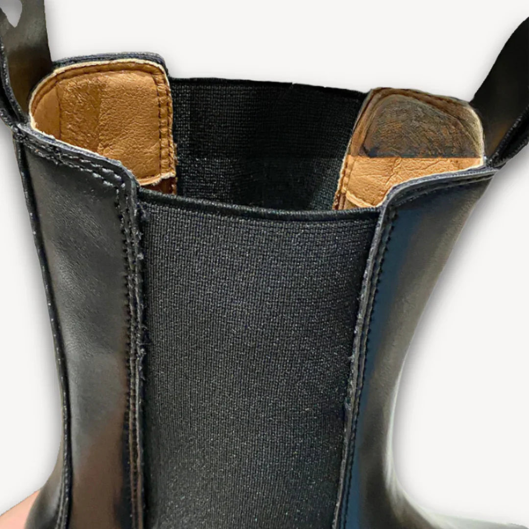 Women's leather chelsea boots with chunky sole