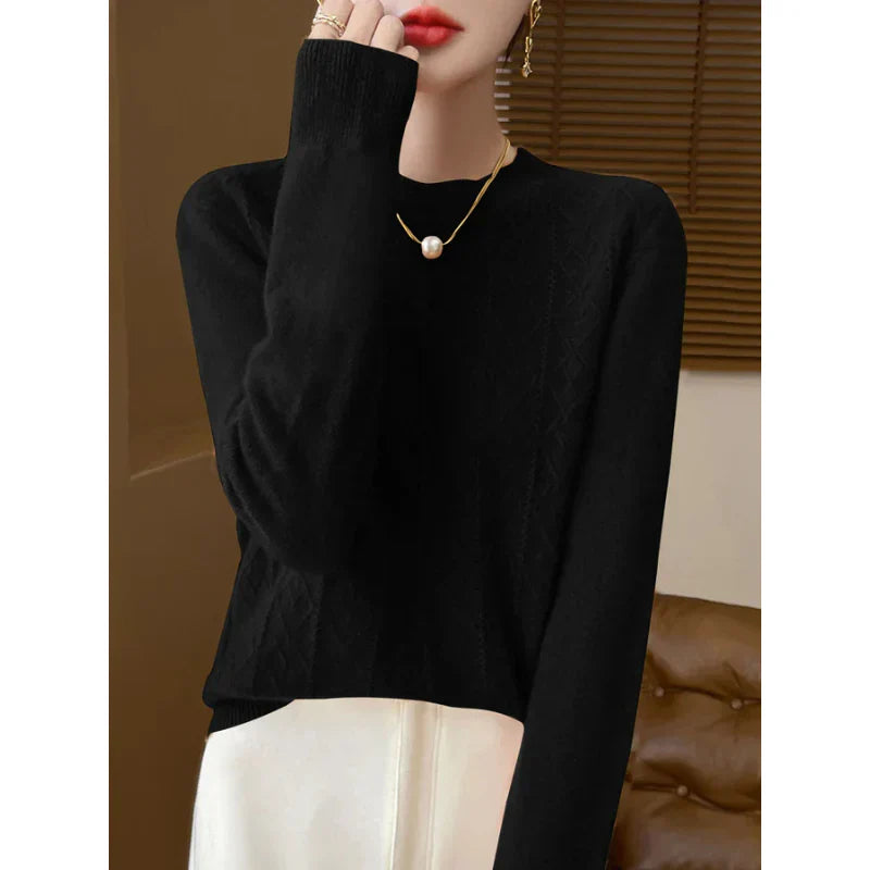 Celina women's merino wool sweater, classic and elegant