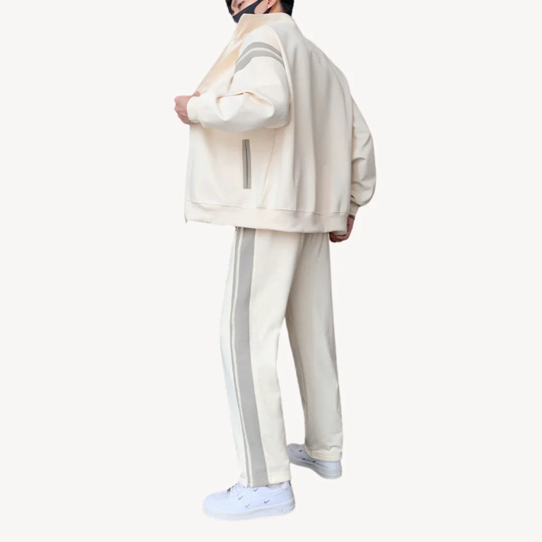 Men's cotton tracksuit, 2-piece set including jacket and jogging pants