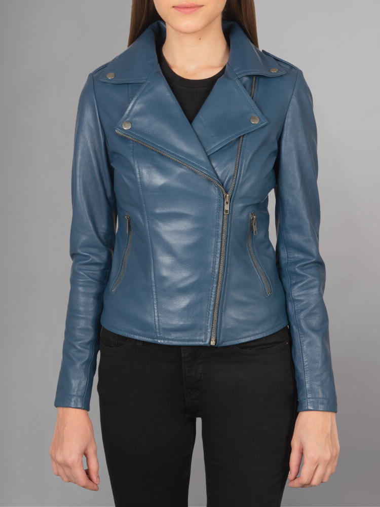 Women Lambskin Real Motorcycle Red Leather Jacket