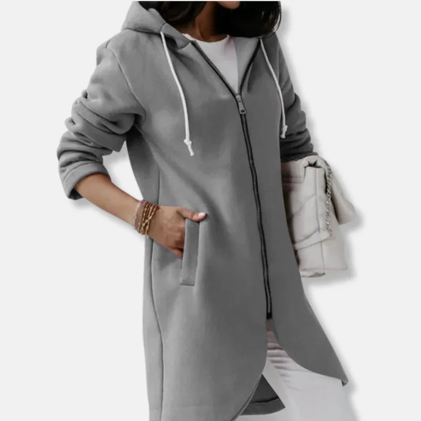 Elise – loose-fitting sweatshirt jacket with hood and zipper