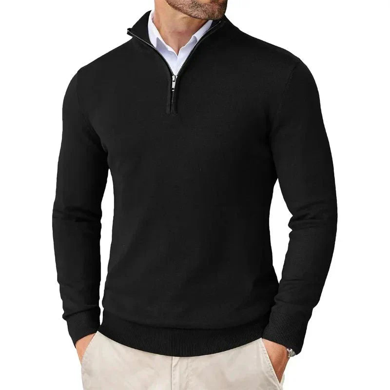 Bowen modern half-zip sweater – men