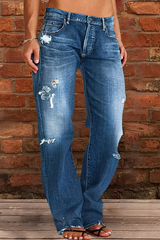 Demetria classic washed low-waist jeans – women