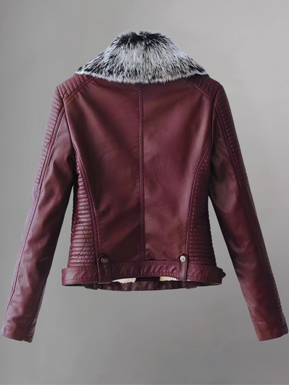 Women’s Faux Fur Quilted Moto Jacket