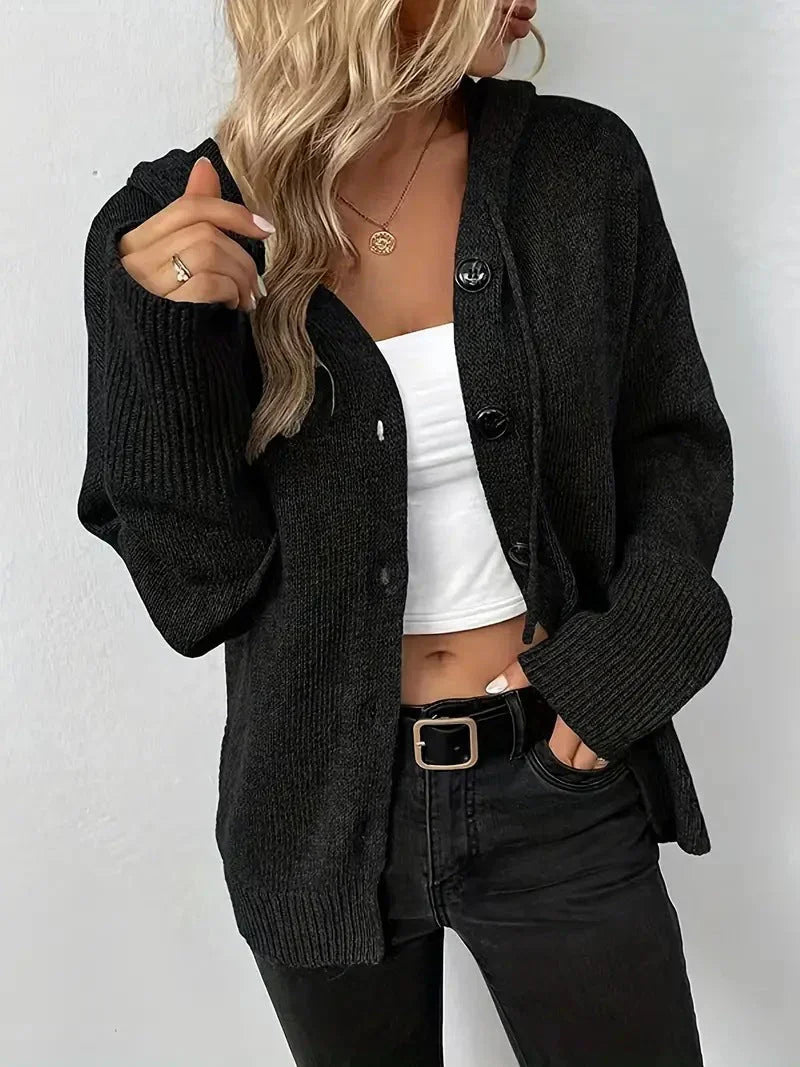 Carla modern warm hooded cardigan – women