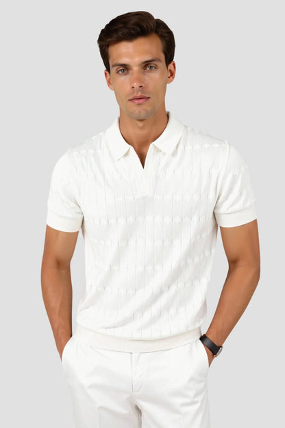 Classic white men’s polo shirt