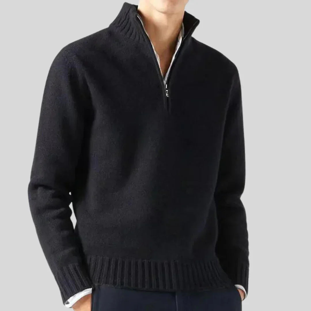 Anton luxurious half-zip sweater – men