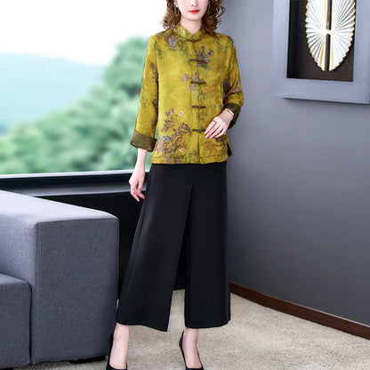 Moriah classic silk coat with buttons – women