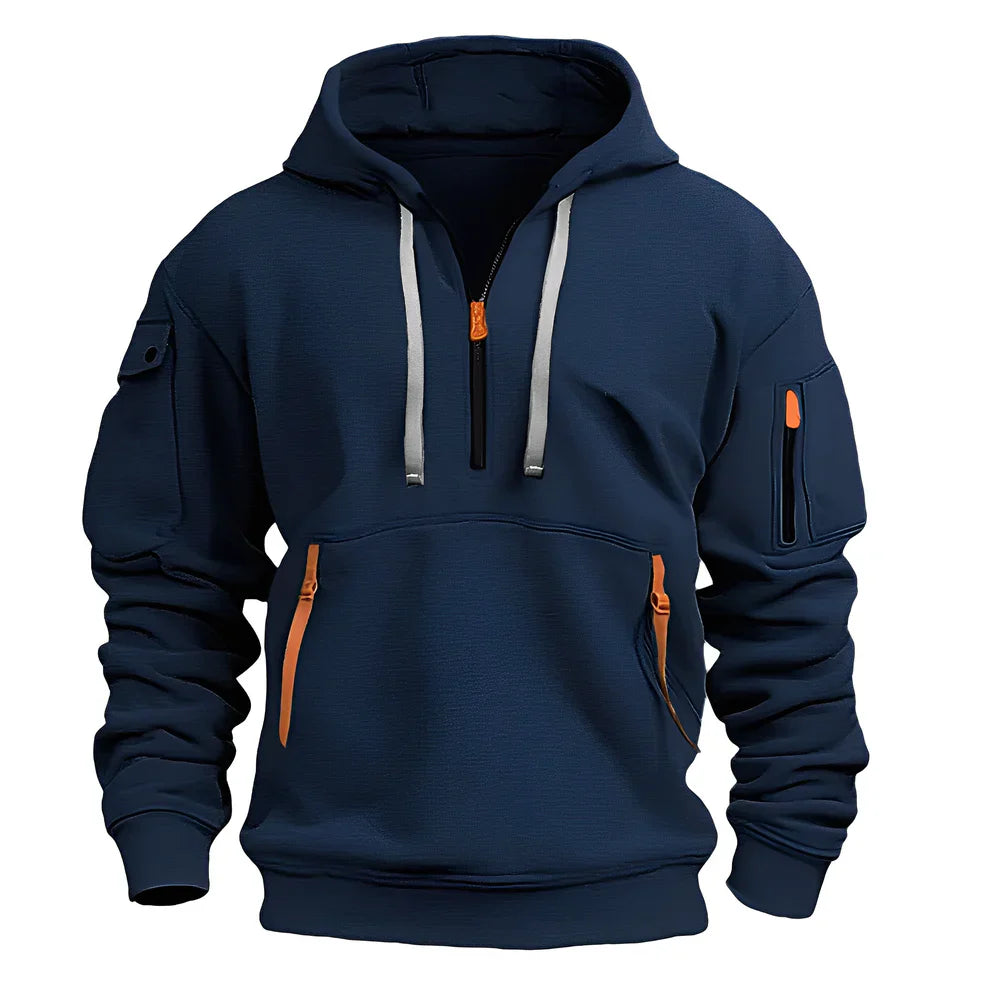 Cornell casual relaxed zip hoodie – men