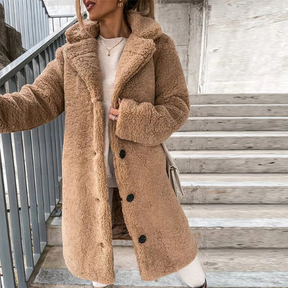 Cozy women's faux fur coat – extremely soft winter style