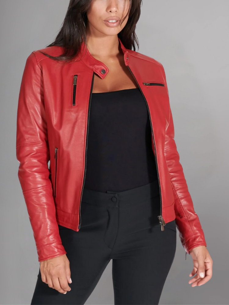 Womens Top Gun Vegan Black Leather Jacket