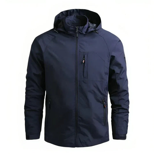 Men's outdoor softshell jacket with hood – weatherproof & flexible