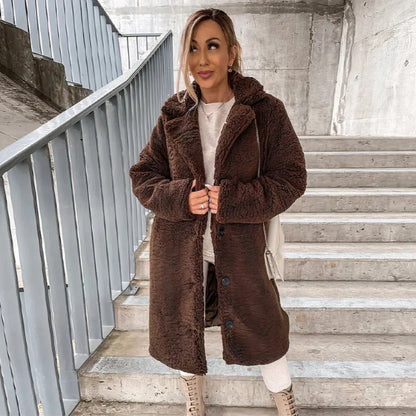 Cozy women's faux fur coat – extremely soft winter style