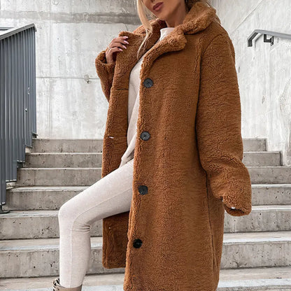 Cozy women's faux fur coat – extremely soft winter style