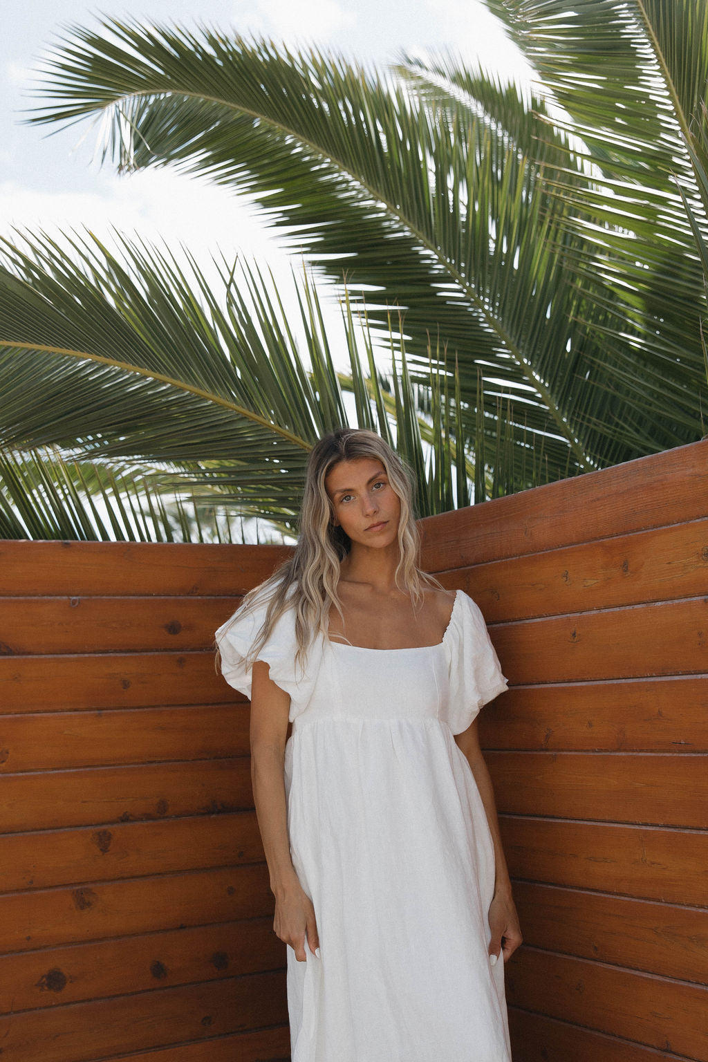 Candace Maxi Dress in Off-White - 100% Linen - Bump Friendly