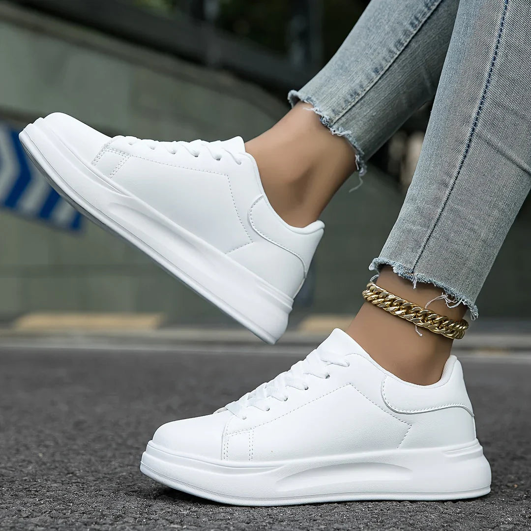 White leather sneakers – women