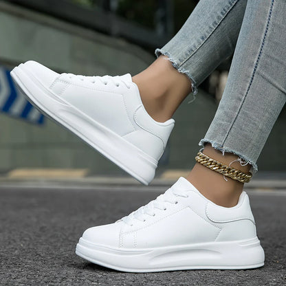 White leather sneakers – women