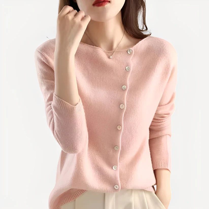 Daria stylish warm single-breasted knit cardigan – women