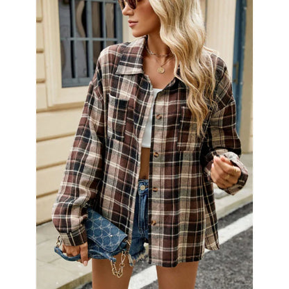 Milano women's checked blouse made of high-quality cotton