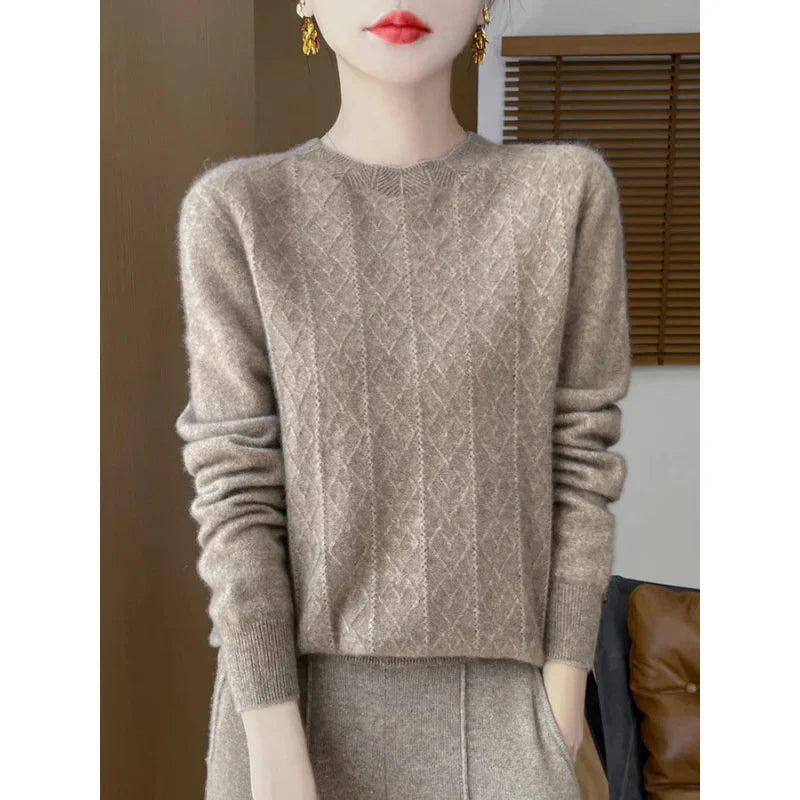 Celina women's merino wool sweater, classic and elegant