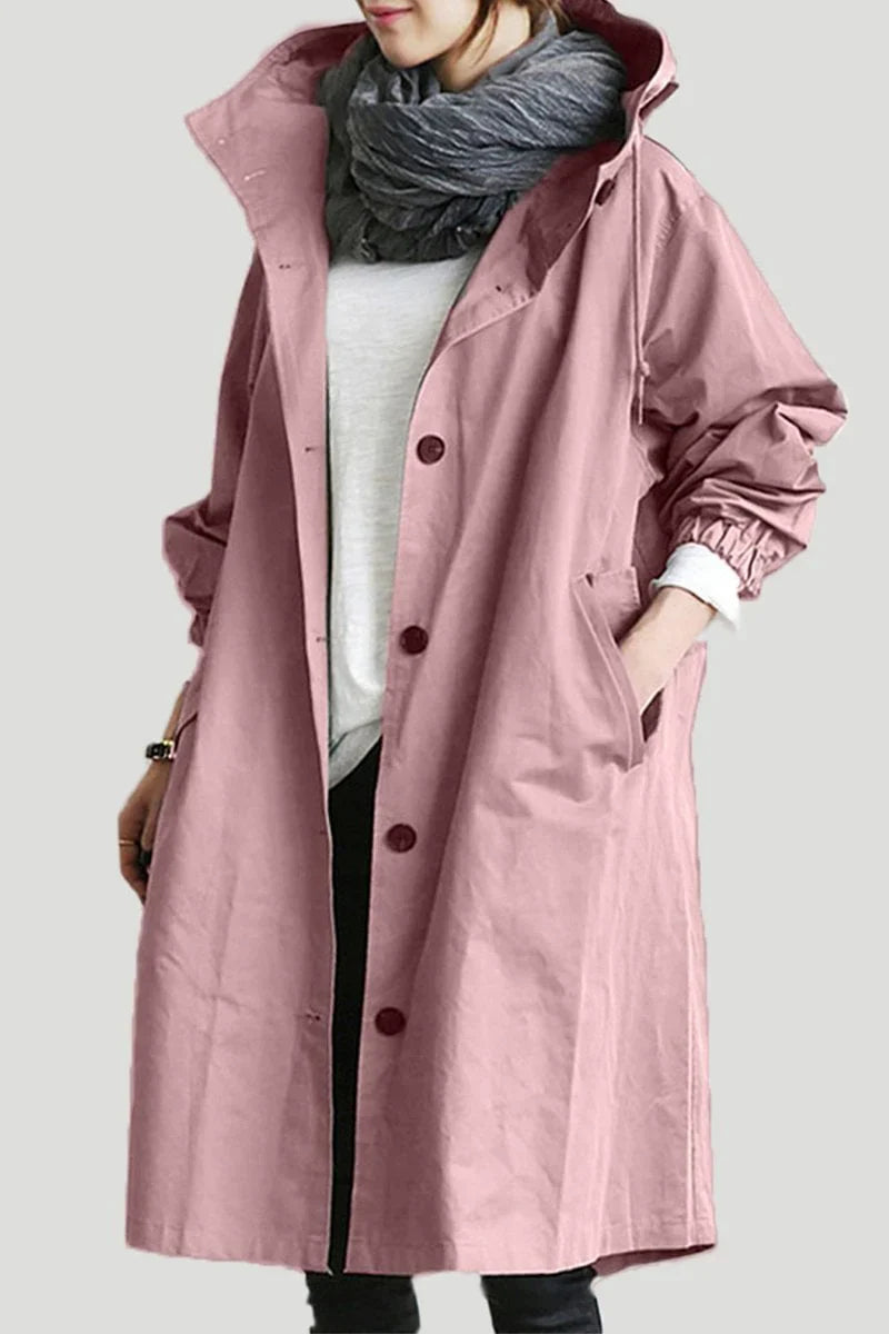 Amaya - waterproof trench coat with hood for women