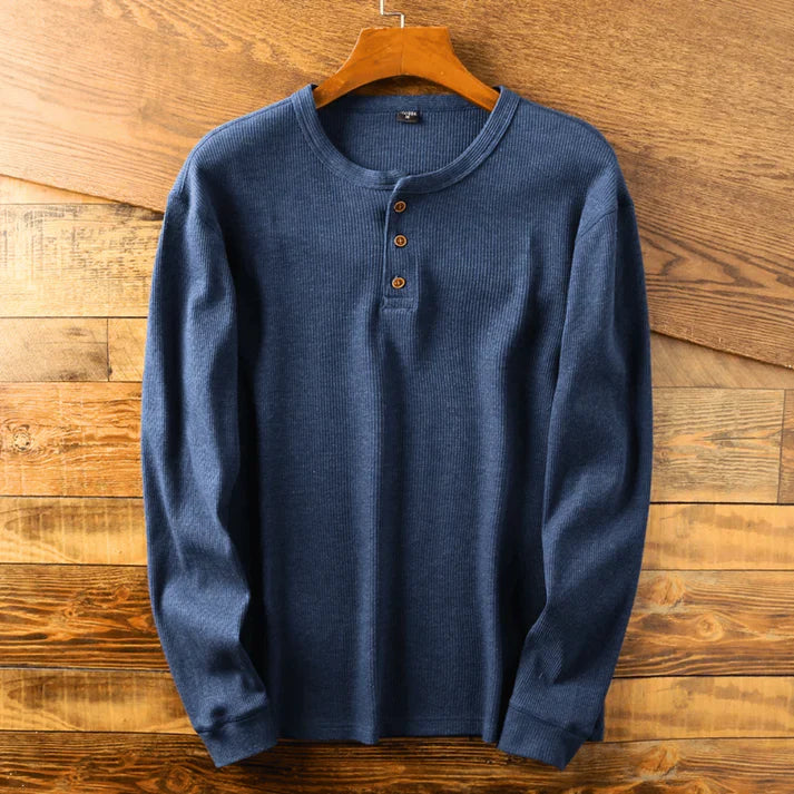Finn – henley t-shirt made from 100% cotton with long sleeves