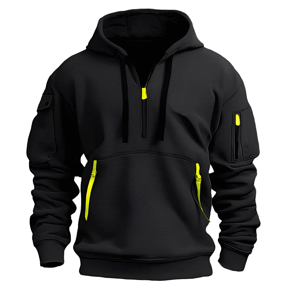 Cornell casual relaxed zip hoodie – men
